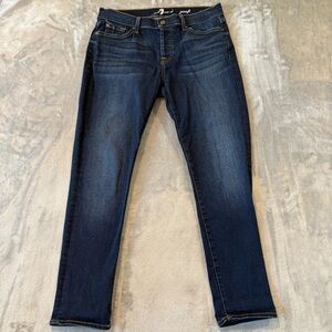 7 For All Mankind Josefina Dark Denim Skinny Jeans Sz 28